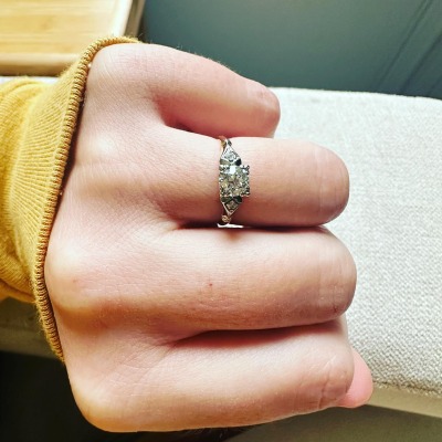 Sara Bareilles flaunted her new engagement ring.